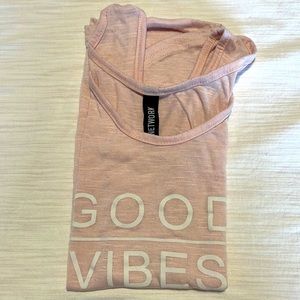 Good vibes pink tank top